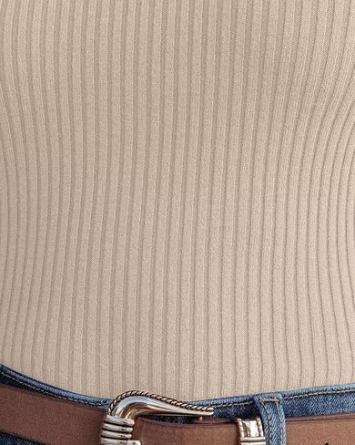 Lacozy Mock Turtle Necks Tops for Women Long Sleeve Ribbed Knit Sweater Slim Fit Basic Layer Shirts 2024 Fashion Spring Top in Kuwait