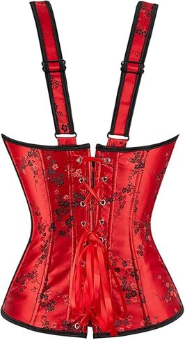 Blidece Women Steampunk Pirate Corsets and Bustiers Top Overbust Shaper Sexy Strap Renaissance Gothic Bodice in Kuwait