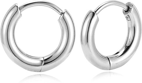 BLISI G23 Titanium Hoop Earrings, Hinged Huggie Hoop Earrings for Lobe Cartilage 8mm/10mm/12mm Hypoallergenic Lightweight Huggie Hoops Earring with 14K Gold Plated Earrings for Women Men Girls in Saudi Arabia