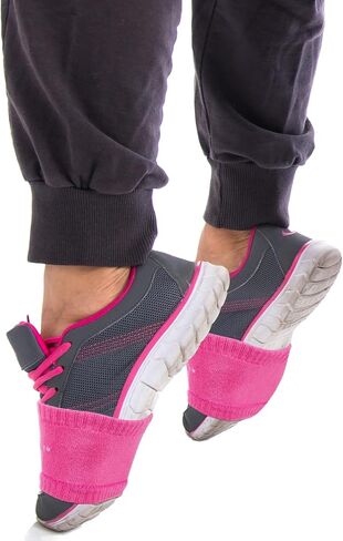 Geyoga 2 Pairs Pack Over Sneaker Dance Socks Rose Red Purple Shoe Socks Dance Shoe Covers Shoe Sliders for Dancing Dance Socks for Smooth Floors Women Men Dancers Exercise in Saudi Arabia