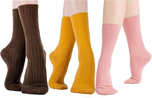 جوارب الرقص JUCHYDii للنساء والفتيات، جوارب قطنية كلاسيكية مضلعة لليوجا والرقص والكاجوال in Kuwait