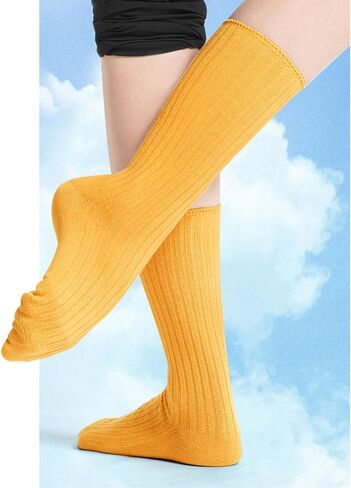 جوارب الرقص JUCHYDii للنساء والفتيات، جوارب قطنية كلاسيكية مضلعة لليوجا والرقص والكاجوال in Kuwait