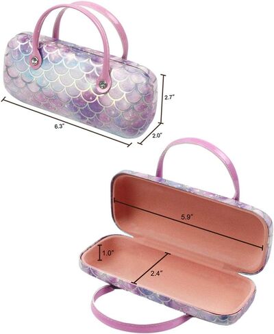JAVOedge Children's Various Pattern Hard Eyeglass Case Glasses for Kids, Girls, Boys Hard Shell with Handle and Cloths in Saudi Arabia