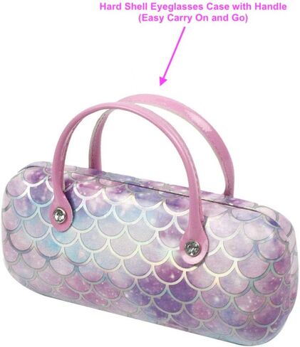 JAVOedge Children's Various Pattern Hard Eyeglass Case Glasses for Kids, Girls, Boys Hard Shell with Handle and Cloths in Saudi Arabia