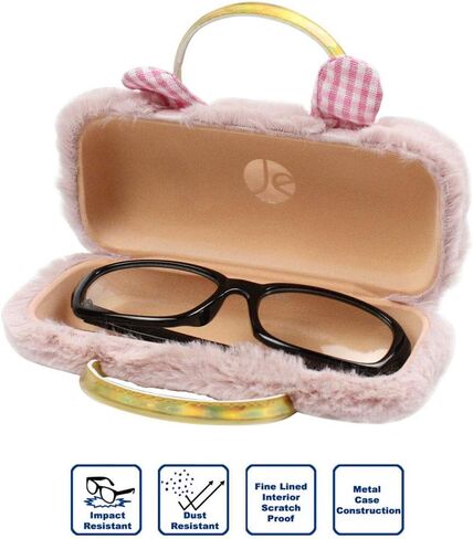 JAVOedge Children's Various Pattern Hard Eyeglass Case Glasses for Kids, Girls, Boys Hard Shell with Handle and Cloths in Saudi Arabia