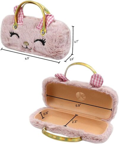 JAVOedge Children's Various Pattern Hard Eyeglass Case Glasses for Kids, Girls, Boys Hard Shell with Handle and Cloths in Saudi Arabia