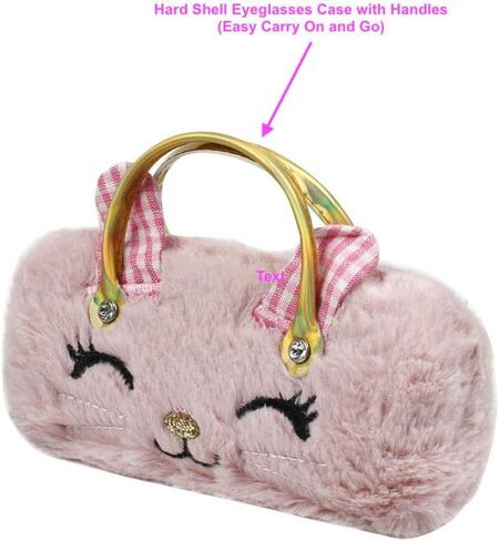 JAVOedge Children's Various Pattern Hard Eyeglass Case Glasses for Kids, Girls, Boys Hard Shell with Handle and Cloths in Saudi Arabia