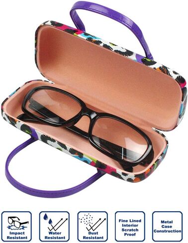 JAVOedge Children's Various Pattern Hard Eyeglass Case Glasses for Kids, Girls, Boys Hard Shell with Handle and Cloths in Saudi Arabia