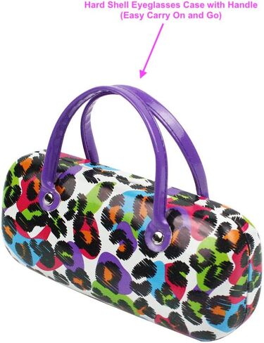 JAVOedge Children's Various Pattern Hard Eyeglass Case Glasses for Kids, Girls, Boys Hard Shell with Handle and Cloths in Saudi Arabia