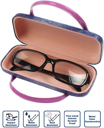 JAVOedge Children's Various Pattern Hard Eyeglass Case Glasses for Kids, Girls, Boys Hard Shell with Handle and Cloths in Saudi Arabia