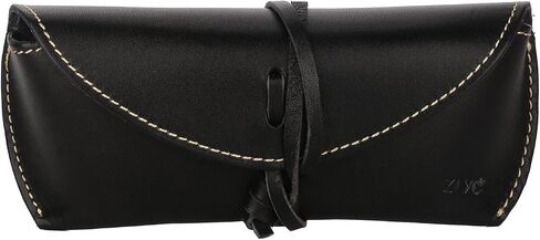 ZLYC Unisex Handmade Genuine Leather Hard Eyeglass Case Sunglasses Holder in Saudi Arabia