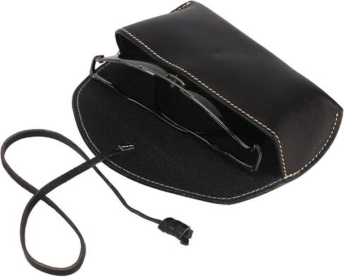 ZLYC Unisex Handmade Genuine Leather Hard Eyeglass Case Sunglasses Holder in Saudi Arabia