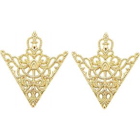 2 Pcs Shield Wings Collar Badge Pins Vintage Pattern Triangle Pin Hollow Crown Collar Brooch Shirt Collar Corner Pin Jazz Up Shirt for Men Women
