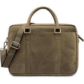 LEABAGS Leather Briefcase for Men Women - Genuine Buffalo Leather 15 Laptop Bag Istanbul - Shoulder Messenger Bag Vintage in Kuwait