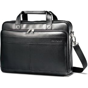 Samsonite Leather Slim Briefcase, Black, 16 Inch in Saudi Arabia