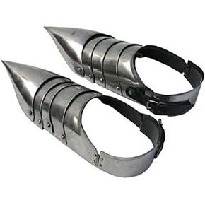 حذاء AnNafi® Medieval Sabaton Steel Armor للرجال| زي زوج الأحذية المدرعة القوطية| نسخة طبق الأصل من الأحذية القديمة يمكن ارتداؤها للبالغين| أزياء تنكرية لإعادة تمثيل درع الساق الفولاذية SCA LARP | الهالوين والدراما in Kuwait