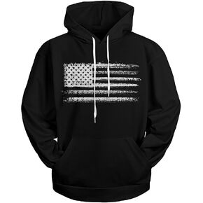 H HYFOL Graphic Hoodies for Men USA Flag American Patriotic Long Sleeve Pocket Pullover Sweatshirts in Kuwait