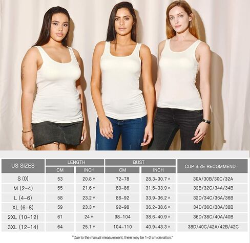 Tank Top with Built in Bra Cup for Women Casual Wide Strap Sleevless Layer Camisole Yoga Top Pack S-3XL in Saudi Arabia