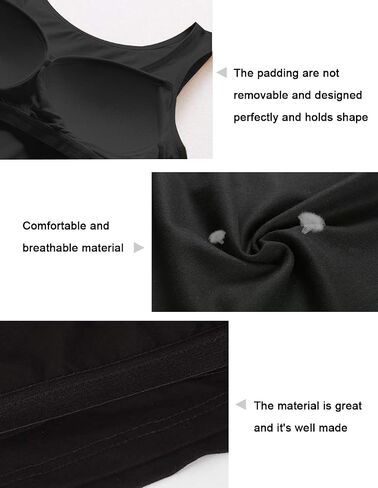 Tank Top with Built in Bra Cup for Women Casual Wide Strap Sleevless Layer Camisole Yoga Top Pack S-3XL in Saudi Arabia