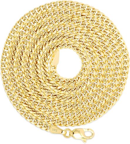 Nuragold 14k Yellow Gold 3mm Miami Cuban Link Chain Pendant Necklace, Mens Womens Jewelry 16" 18" 20" 22" 24" 26" in Saudi Arabia