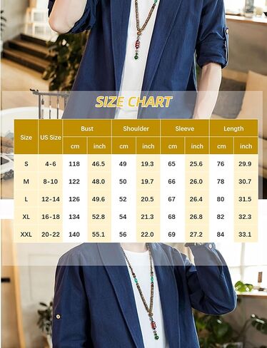 HangNiFang Mens Casual Blazer Sport Coat Cardigan Cotton Linen Open Front Outwear Jacket in Kuwait