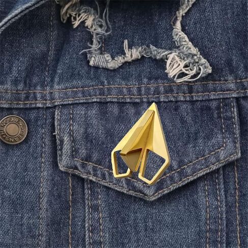 دبوس بروش معدني لملابس الرجال من بيبر لاين، دبوس ياقة بتصميم طائرة هوائية، دبوس بروش للجاكيتات والبليزر وشنط الظهر، مصنوع من خليط معدني من الستيل بدون احجار كريمة in Kuwait