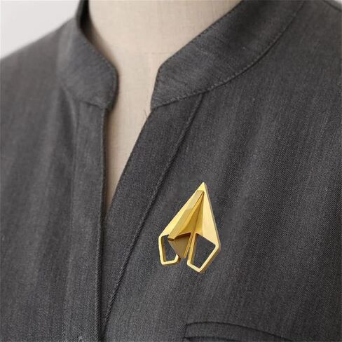 دبوس بروش معدني لملابس الرجال من بيبر لاين، دبوس ياقة بتصميم طائرة هوائية، دبوس بروش للجاكيتات والبليزر وشنط الظهر، مصنوع من خليط معدني من الستيل بدون احجار كريمة in Kuwait