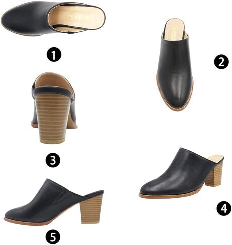 Maypie Womens Chunky Heels Mules and Clogs Closed Toe Bootie Pumps Slides Shoes in Saudi Arabia