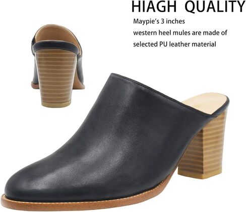 Maypie Womens Chunky Heels Mules and Clogs Closed Toe Bootie Pumps Slides Shoes in Saudi Arabia