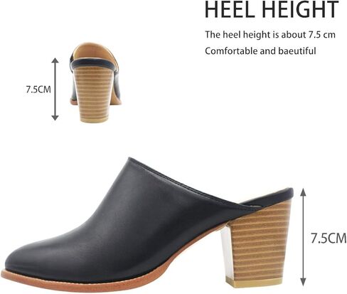 Maypie Womens Chunky Heels Mules and Clogs Closed Toe Bootie Pumps Slides Shoes in Saudi Arabia