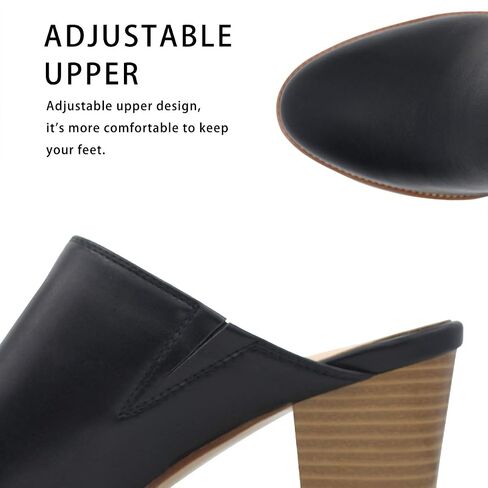 Maypie Womens Chunky Heels Mules and Clogs Closed Toe Bootie Pumps Slides Shoes in Saudi Arabia