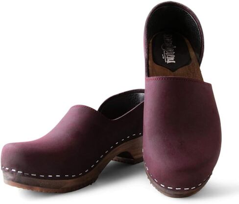 Sandgrens Swedish Handmade Wooden Closed Back Clogs | Brett Low Heel in Saudi Arabia