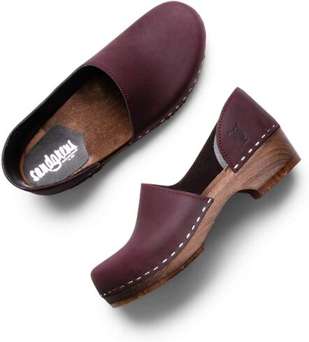 Sandgrens Swedish Handmade Wooden Closed Back Clogs | Brett Low Heel in Saudi Arabia