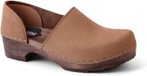 Sandgrens Swedish Handmade Wooden Closed Back Clogs | Brett Low Heel in Saudi Arabia