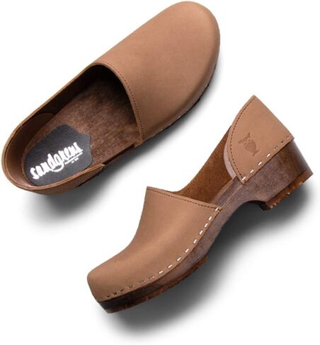 Sandgrens Swedish Handmade Wooden Closed Back Clogs | Brett Low Heel in Saudi Arabia