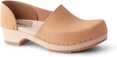 Sandgrens Swedish Handmade Wooden Closed Back Clogs | Brett Low Heel in Saudi Arabia