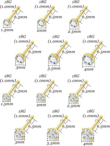 Vsnnsns 18G 20G 22G Nose Rings Studs Piercing Jewelry for Women 316L Surgical Stainless Steel L Shaped Corkscrew Straight CZ Nose Rings Studs Nostril Piercing Jewelry for Women Men Silver Black Gold in Saudi Arabia
