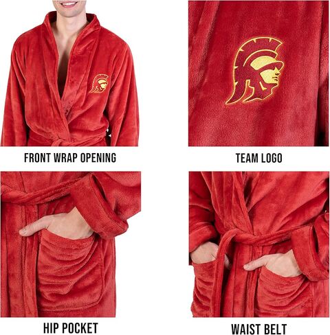 Ultra Game NCAA Men's Lounge Bath Robe Cardinal Red in Saudi Arabia