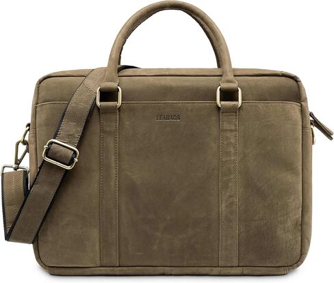 LEABAGS Leather Briefcase for Men Women - Genuine Buffalo Leather 15 Laptop Bag Istanbul - Shoulder Messenger Bag Vintage in Kuwait