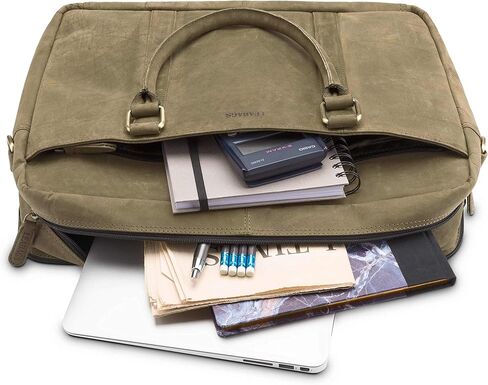 LEABAGS Leather Briefcase for Men Women - Genuine Buffalo Leather 15 Laptop Bag Istanbul - Shoulder Messenger Bag Vintage in Kuwait