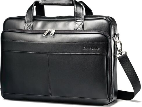 Samsonite Leather Slim Briefcase, Black, 16 Inch in Saudi Arabia