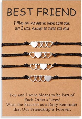 GBTBYS 2/3/4/5 Pcs Best Friend Bracelets Friendship Bff Matching Distance Heart Bracelet Gifts for Women Girls Teen Men Sisters Daughters Lovers in Saudi Arabia