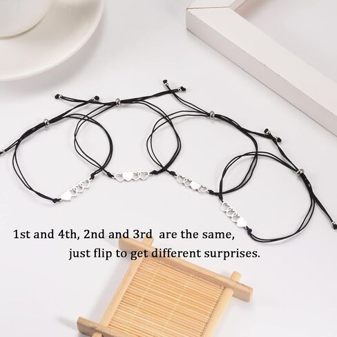 GBTBYS 2/3/4/5 Pcs Best Friend Bracelets Friendship Bff Matching Distance Heart Bracelet Gifts for Women Girls Teen Men Sisters Daughters Lovers in Saudi Arabia
