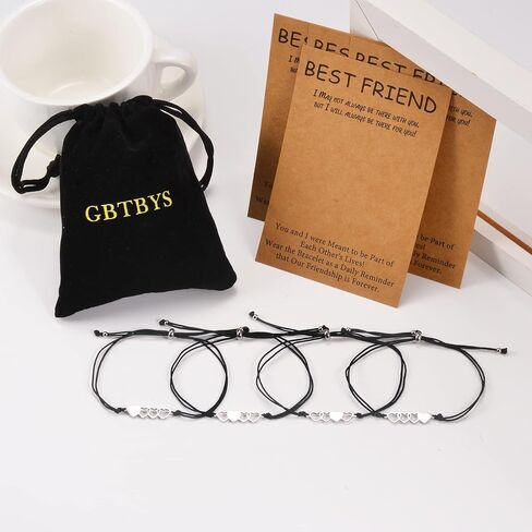 GBTBYS 2/3/4/5 Pcs Best Friend Bracelets Friendship Bff Matching Distance Heart Bracelet Gifts for Women Girls Teen Men Sisters Daughters Lovers in Saudi Arabia