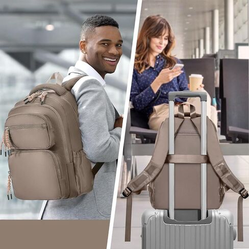 AUGUST 18 Casual Laptop Backpack, 14 inch Laptop Travel Backpack for Women, Water Resistant Casual Bag for Work Travel Commute, Army Green in Kuwait