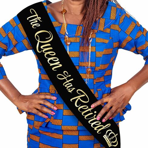 JPACO The Queen Has Retired Sash – Gold Foil Retirement Sash for Women in Kuwait