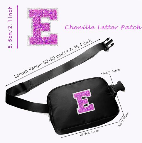 Letter Belt Bag Crossbody Initial Fanny Waist Pack Travel 6 7 8 9 10 11 12 13 14 Year Old Girl Trendy Teen Stuff Birthday Christmas Gifts Preppy Personalized Cute Girly Fashion Purple A in Saudi Arabia