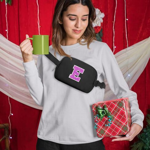 Letter Belt Bag Crossbody Initial Fanny Waist Pack Travel 6 7 8 9 10 11 12 13 14 Year Old Girl Trendy Teen Stuff Birthday Christmas Gifts Preppy Personalized Cute Girly Fashion Purple A in Saudi Arabia