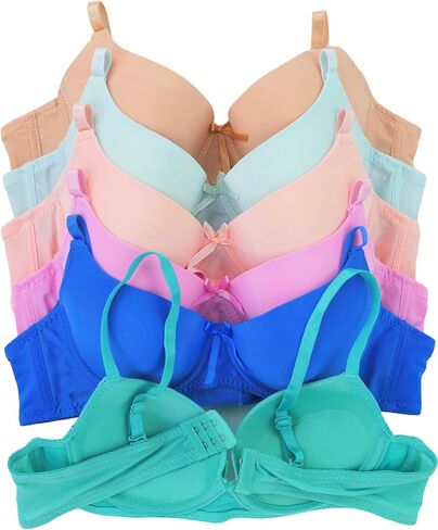 ToBeInStyle Girl's Junior Pack of 6 Wired A-Cup T-Shirt Bra with Convertible Straps in Saudi Arabia