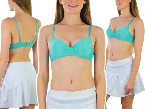 ToBeInStyle Girl's Junior Pack of 6 Wired A-Cup T-Shirt Bra with Convertible Straps in Saudi Arabia